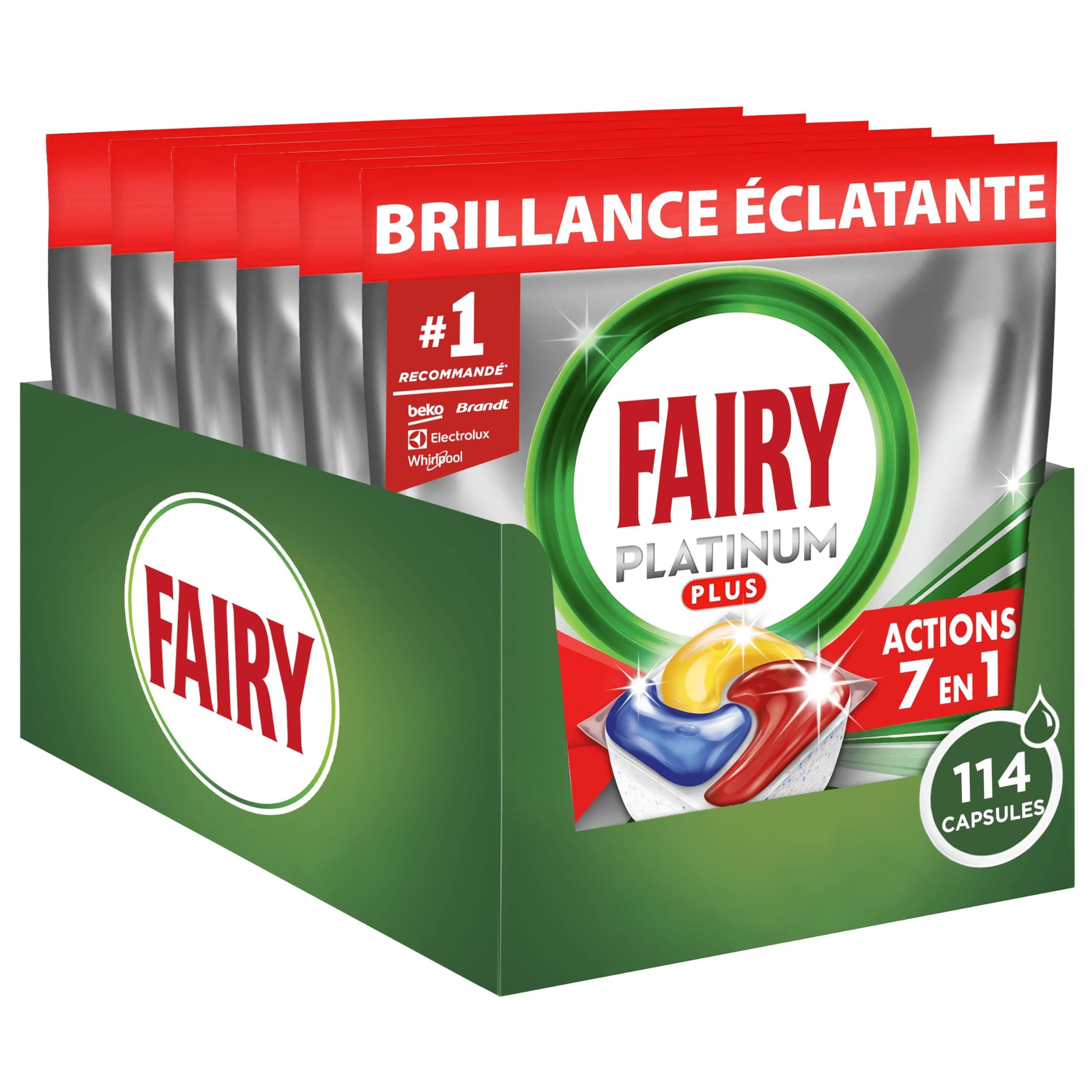Tablettes Lave-vaisselle Fairy Platinum Plus Tout-en-1 - 114 Tablettes, 19x6 (Via Prévoyez Et Économisez)